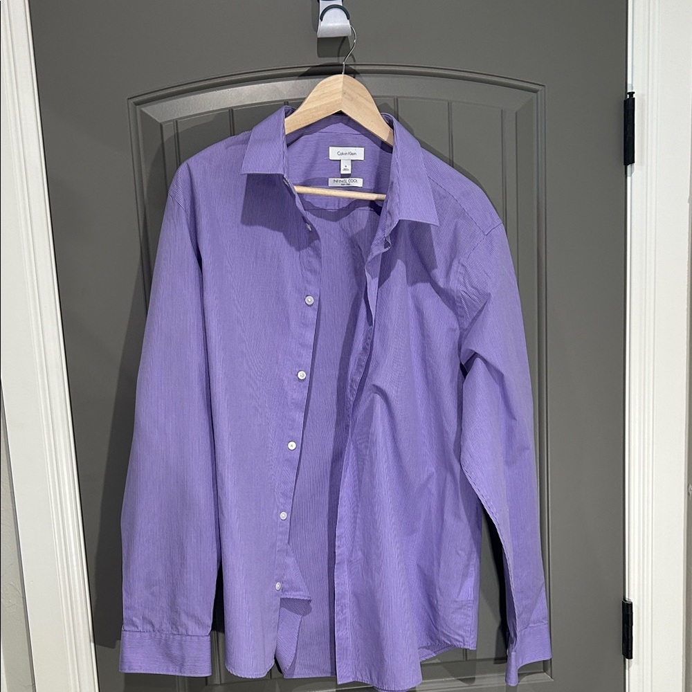 Calvin Klein Purple Casual Button Down Shirt